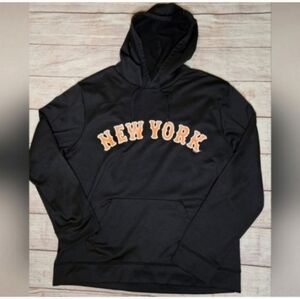 Mlb baseball New York Mets black pull over hoodie